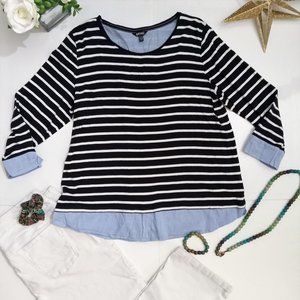 Buffalo David Bitton striped white and blue top XXL